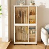 KTMBDW Portable Wardrobe Closet Storage Organizer for Clothes, Plastic Collapsible Closet Organizer with Transparent Door for Living Room Bedroom - 2 of 4