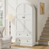 Garvee Tall Storage Cabinet, Farmhouse Large Wood Arched Kitchen Pantry, Bookcase with Doors & 2 Drawers for Dining, Office, Living Room, 72" - 2 of 4