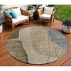 Brown Taupe And Beige Abstract Washable Indoor Outdoor Area Rug - 2 of 4