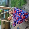 Plazatex Patriotic Patchwork Micro plush Decorative All Season Blue Color 50" X 60" Throw Blanket - 2 of 3