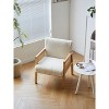 Nordlys Wood Lounge Chair in Rattan and Velvet Countryside Style Living Room - 3 of 4