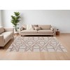Ivory Pink and Tan Wool Geometric Hand Tufted Area Rug - 2 of 4