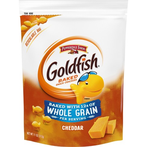 Pepperidge Farm Goldfish Baked with Whole Grain Cheddar Crackers 11oz Resealable Bag