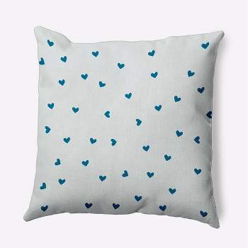 16"x16" Valentine's Day Little Hearts Square Throw Pillow Teal - e by design