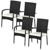 NicBex 4PC Outdoor Dining Chair with Cushions,Rattan Patio Dining Chairs with Armrests and Backrest,23.5 inch Chairs for Patio,Garden,White Brown - 4 of 4