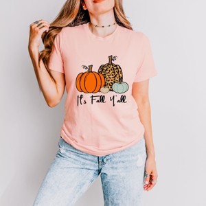Simply Sage Market It's Fall Y'all Pumpkins Short Sleeve Tee - 2XL - Blush - 1 of 4