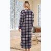 ADR Women's Plush Fleece Nightgown Woman, Long Cozy Kaftan with Pockets, Plaid & Solid Colors - 3 of 4