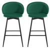 Bekrvio 30" Bar Height Stools - Swivel Velvet Barstools with Back, Modern Upholstered High Chairs for Kitchen Counter, Home Pub - 3 of 4