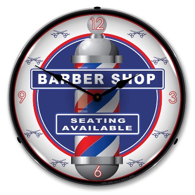 Collectable Sign & Clock | Barber Shop LED Wall Clock Retro/Vintage, Lighted