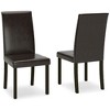 Signature Design by Ashley Kimonte Modern Faux Leather Upholstered Armless Dining Chair, Set of 2, Dark Brown - 2 of 4