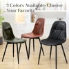 Hyleory Modern Upholstered Vintage Leather Dining Chairs Set of 2 with Metal Legs and High Back, for Kitchen and Dining Room - 3 of 4
