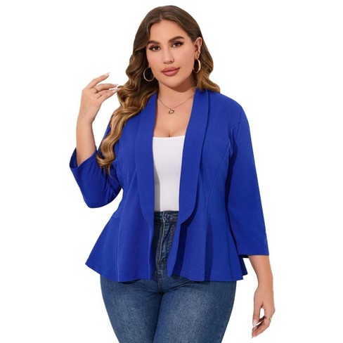 Whizmax Women Plus Size Casual Blazer Open Front Long Sleeve Work Office Cardigan Jackets royal Blue xl Target