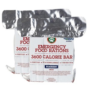 Grizzly Gear Emergency Food Rations- 3600 Calorie Blueberry Bars (2 Pack) 6 Day, 144 Hour Supply For Disaster Preparedness- 5 Year Shelf Life - 1 of 4