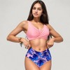 Anna-Kaci Swim Women's Wrap Front Bikini Top and High Waist Printed Bottom Two-Piece Swimsuit with Paisley Pattern Design - 3 of 4