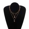 HTUTWOO Layered Star Moon Choker Necklace, Gold Crystal Starburst Pendant Necklace, Crescent Station Bead Chain Necklace, Jewelry for Women - 4 of 4