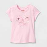 Toddler Girls' Floral Heart Short Sleeve Graphic T-Shirt - Cat & Jack™ Pink 