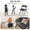 VINGLI Folding Chairs, Plastic Foldable Chair, Portable Seating for Parties Camping Work School Commercail (2, Black) - 3 of 4