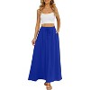 Women's Flowy High-Waist Maxi Skirt - Summer Pleated Long Skirt with Pockets Royal Blue - 2 of 4