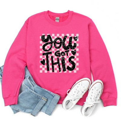 Simply Sage Market Women's Graphic Sweatshirt You Got This Distressed Checkered