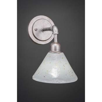 Toltec Lighting Vintage 1 - Light Sconce in  Aged Silver with 7" Gold Ice Shade