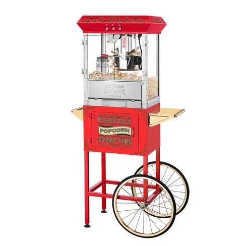 Olde Midway Movie Theater-style Popcorn Machine Popper With Cart And 10 Oz  Kettle, Black : Target