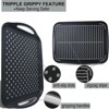 Attop 2-Pack Large Non-Slip Trays with Handles Silicone Grip Food Trays for Breakfast Dinner Snacks Fruit Appetizers and Drinks, Black - 2 of 4