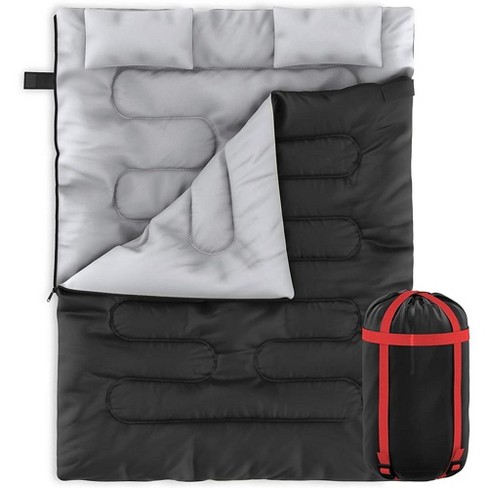 Zone Tech Double Camping Sleeping Bag With 2 Pillows Lightweight