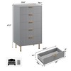 Whizmax White 5-Drawer Dresser, 48" Tall Modern Chest with Deep Storage & Wide Top, Fluted Wood Organizer for Bedroom/Living Room/Hallway - 2 of 4