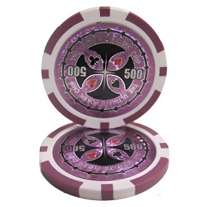 Slickblue 25-Pack Ultimate Holo Inlay 14g Poker Chips, Clay Composite, Easy-to-Read Denominations, $1-$500 - 1 of 3