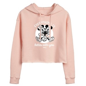Women's - Disney - Mickey & Friends Cropped Graphic Hoodie - 1 of 3