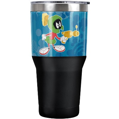 Looney Tunes Marvin Martian Circle Pattern Steel Tumbler 30oz Coffee Travel Mug