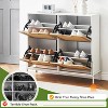 Rattan Shoe Storage Cabinet, 4 Flip Drawers Shoe Organizer for Entryway, Freestanding Shoe Organizer with Metal Legs, Narrow Shoe Rack Cabinet - 4 of 4
