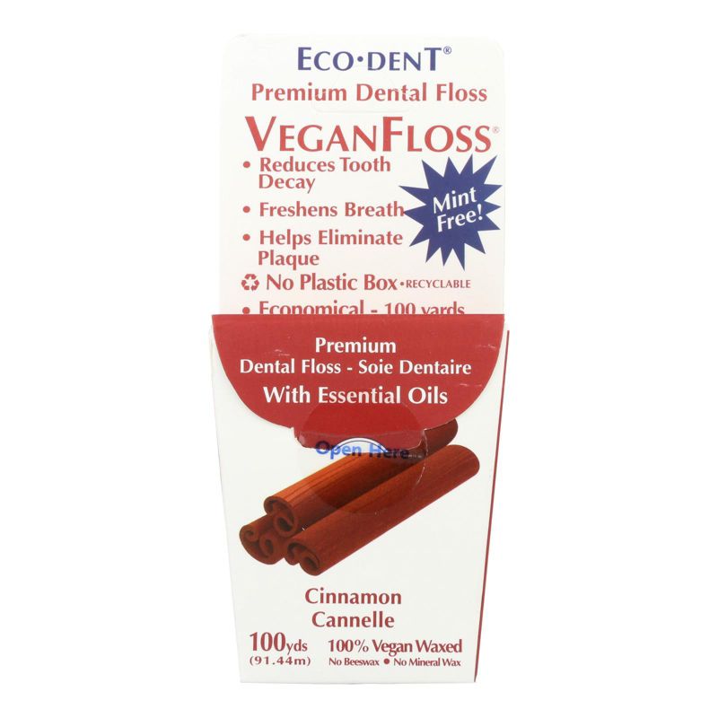 Eco-Dent VeganFloss Waxed Premium Dental Floss Cinnamon - Case of 6/100 yd, 2 of 7