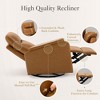 Swivel Rocking Recliner with Footrest, Leather Upholstery, High Back, Wide Cushion, Metal Base – Perfect for Living Room, Nursery, Office. - 4 of 4