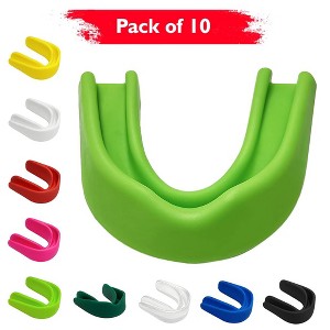 Amber Fight Gear Boil & Bite Mouthguards, Tough MMA Boxing Mouthpiece, Breathable Lime Green Pack of 10 - 1 of 1