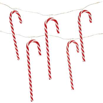 Northlight 10-Count LED Candy Cane Micro Fairy Christmas Light Set 3ft, Clear Wire