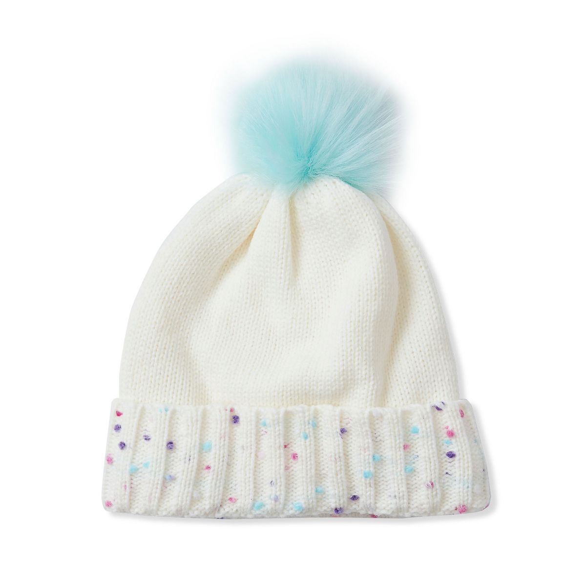 Lands' End Kids Fleece Lined Pom Hat - thumbnail 3