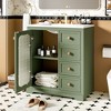 30-Inch Bathroom Storage Cabinet with Soft-Closing Glass Door, Small Bathroom Vanity - image 2 of 4