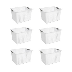 Sterilite Deep Ultra Plastic Storage Bin Organizer Basket w/ Handles - 1 of 4