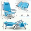 Costway 1/2 PCS Folding Beach Chair for Adult Lightweight Aluminum Camping Chair withStorage Bag Blue/Red - 3 of 4