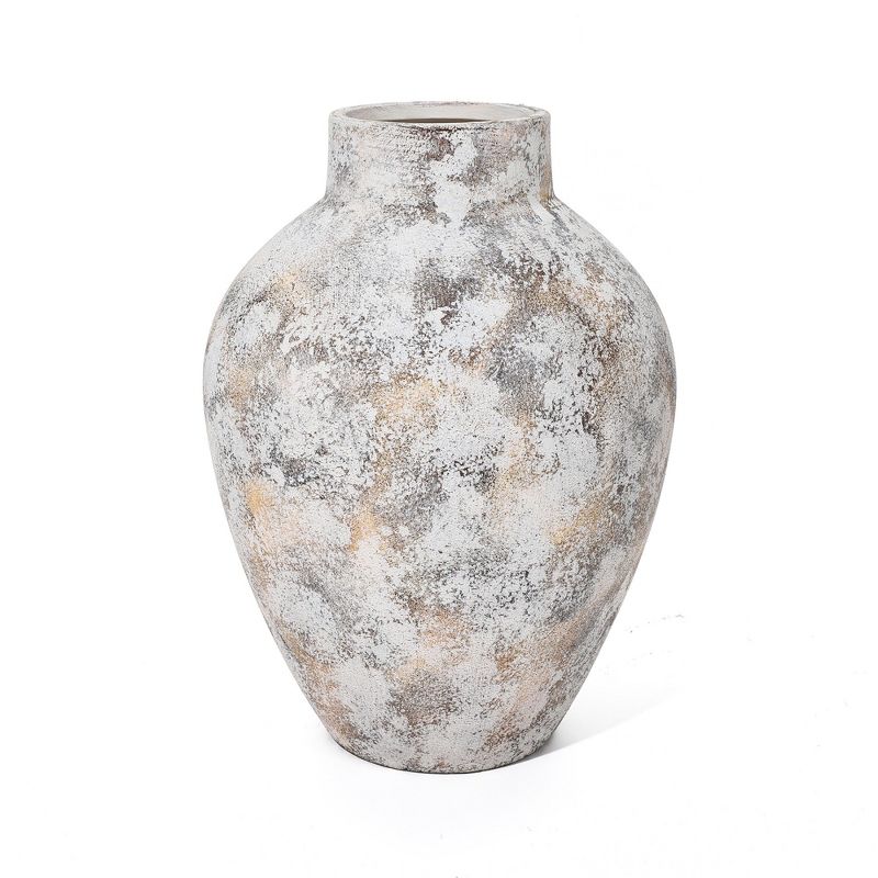 LuxenHome Marble White 15.2-Inch Tall Stoneware Table Vase Multicolored, 1 of 10