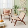MAYEERTY Modern Boho Accent Chair, Scandinavian Beech Wood, Braided Jute Woven Seat & Back, Light Amber-Beige - 3 of 4