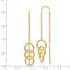 Black Bow Jewelry 10 x 50mm (1 7/8 Inch) 14k Yellow Gold Triple Circle Threader Earrings - 4 of 4