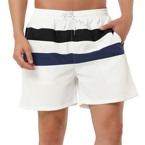 Black and white hot sale striped board shorts