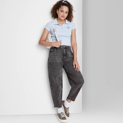 Women's Super-High Rise Balloon Leg Jeans - Wild Fable™ Black Wash 00