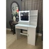 DOMETOUR Vanity Desk with Mirror, Lights & Drawer, 3-Level Storage, Adjustable Brightness, 3 Lighting Modes, Bedroom Dressing Table (Pink) - 2 of 4