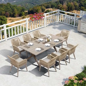 PURPLE LEAF Outdoor Dining Set All-Weather PE Rattan Outdoor Patio Furniture Set with All Aluminum Frame Table and Chairs Set - 1 of 4