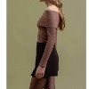 Women's Foldover Off The Shoulder Long Sleeve Top - LA MIEL - 2 of 3