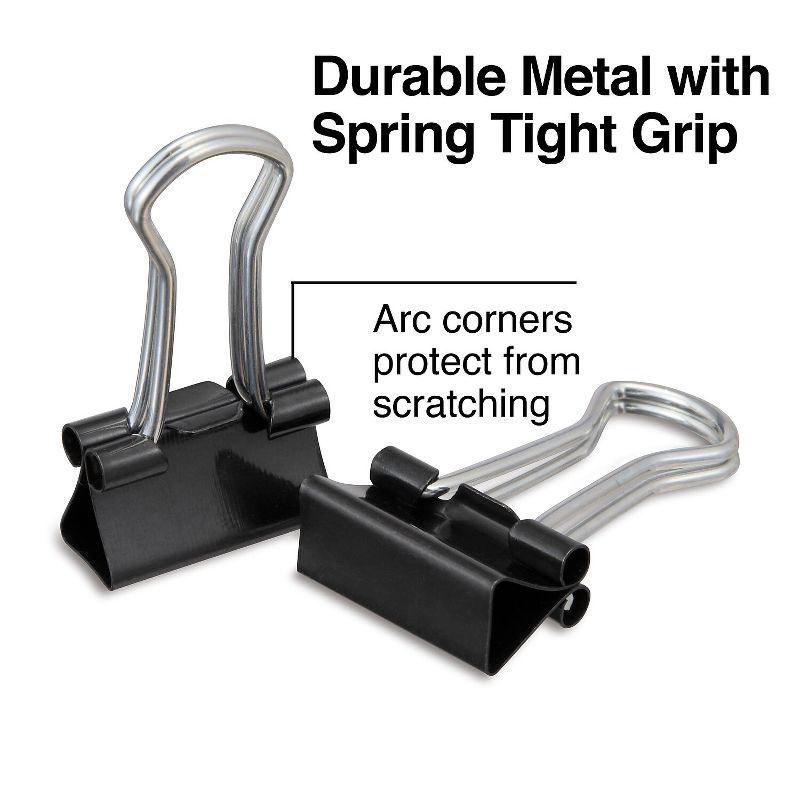 Staples Micro Metal Binder Clips Black 1/2" Size with 1/8" Capacity 15340, 2 of 6
