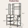 Bakers Rack with Power Outlet, 7-Tier Microwave Stand with Wire Basket, Coffee Bar with 4 s-Shaped Hooks - 2 of 4